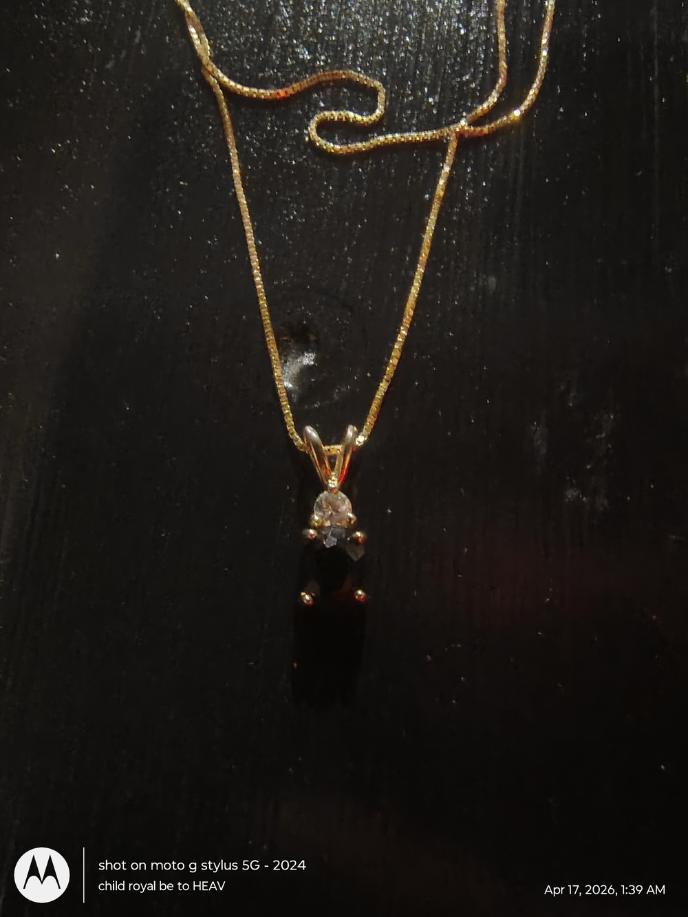 10k Gold .50 CT Oval Sapphire Diamond Pendant W/ 14 K 20" Gold Box Chain